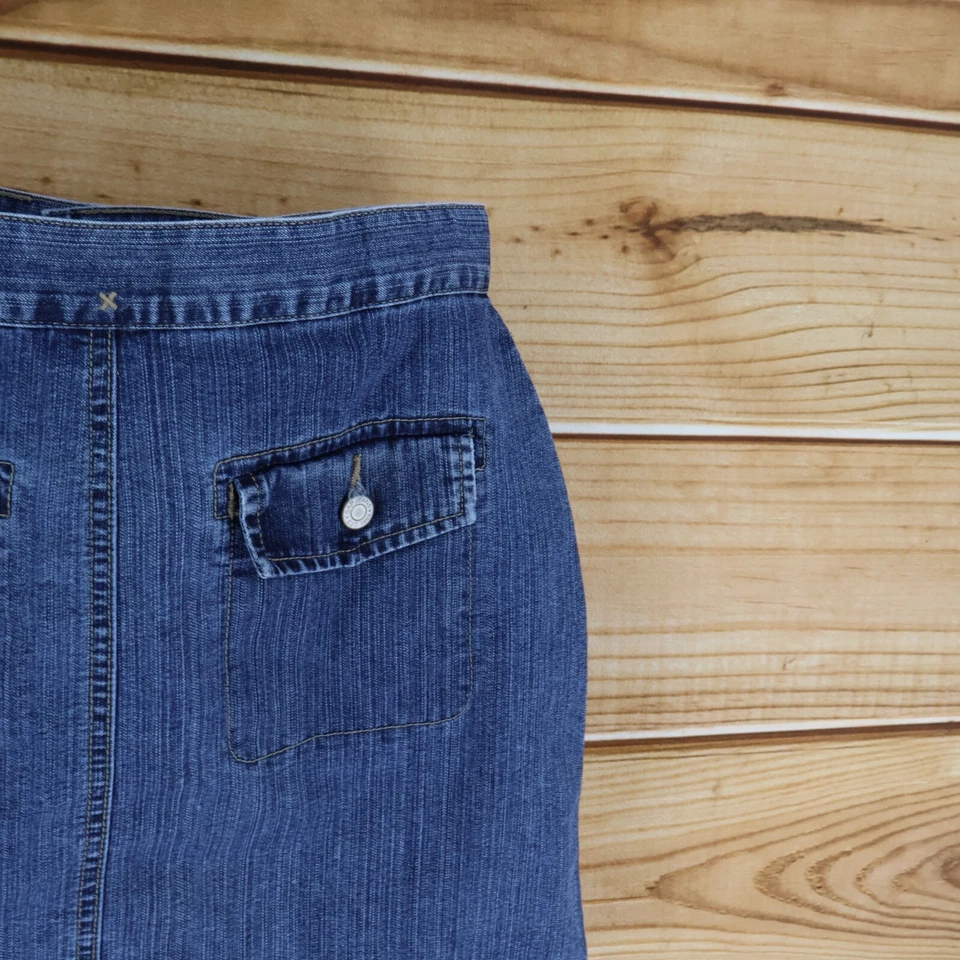 Gap Kids Jean Skort Womens Sz 14 Blue Medium Wash Denim Pockets Built In Shorts - Image 4 of 4