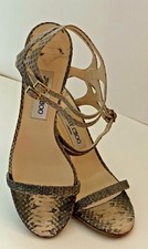 Pre-owned Jimmy Choo Snake Print Open Toe strappy Heels European Size 39
