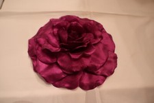 Large Silky Purple Flower Pin and Clip   New