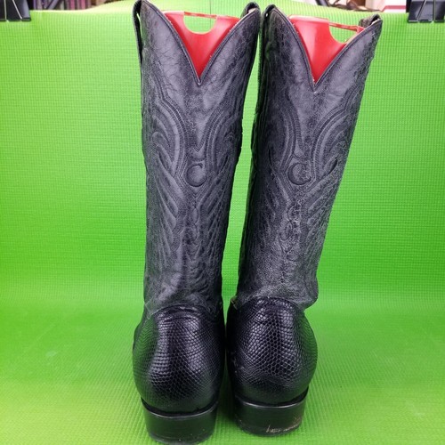 Cuadra Boots 🖤Genuine Leather + Teju Lizard Cowboy Western Boots Men's 13.5 👢 - Picture 8 of 12