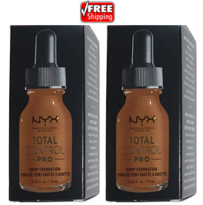 NYX Professional Makeup Total Control Pro Drop Foundation, Cocoa 0.43oz - 2 Pack