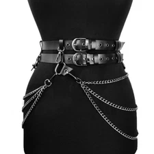 Women's Punk Tassel Chain Belt – Gothic Corset Waist Belt for Streetwear Fashion