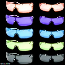 Classic Contemporary Modern Retro Biker Shield Party Rave SUNGLASSES Sleek Frame