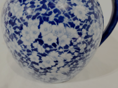 Large VICTORIA WARE Water Pitcher 7 CHINOISERIE Blue CALICO Floral