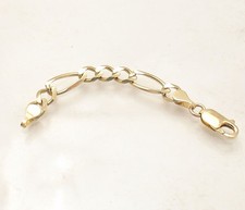 5.5mm Solid Royal Figaro Chain Necklace Bracelet Extender Real 10K Yellow Gold