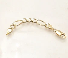 5.5mm Solid Royal Figaro Chain Necklace Bracelet Extender Real 10K Yellow Gold