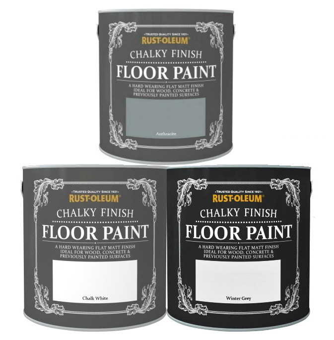 RustOleum Chalky Chalk Floor Paint Wood Concrete White Grey Shabby