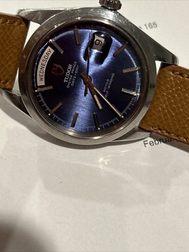 Tudor Rolex Jumbo Day Date 38mm Blue Brush Dial Day Date Papers Hodinkee Strap - Picture 7 of 24