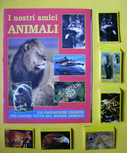 I Nostri Amici Animali Album vuoto + set Completo di 216 figurine Ed. Gallo