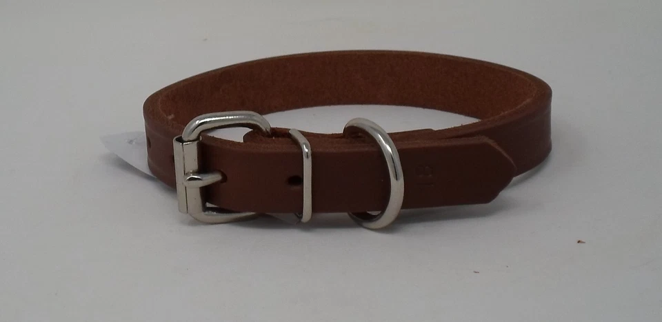 OMNIPET #102 3/4" Wide Regular Dee Leather Dog Collars "Free Brass Nameplate"