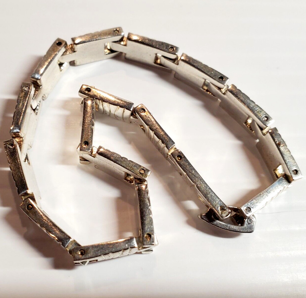 Solid 925 Sterling Silver Contemporary Bracelet 7… - image 4