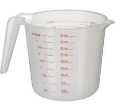 4 Cup PP Plastic Measuring Cup, 32 oz, Clear - FREE SHIPPING