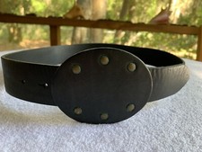 Banana Republic Genuine Leather Belt Made In Italy Black Rustic Buckle Womens S