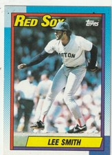 FREE SHIPPING-MINT-1990 Topps #495 Lee Smith Boston Red Sox PLUS BONUS CARDS