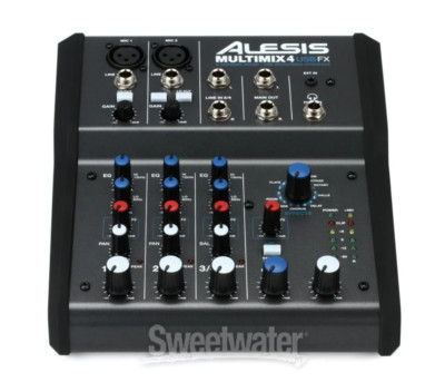 Alesis MultiMix 4 USB FX 4-Channel Mixer with Effects USB Audio
