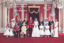 WILLIAM AND KATE ROYAL WEDDING PARTY FRIDGE MAGNET 5" X 3.5"