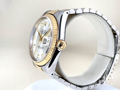 1991 Rolex Oyster Perpetual DateJust Silver Diamond Dial Watch