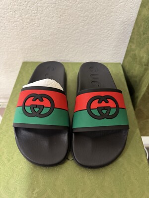 Gucci Interlocking G Slide Sandals Size 6 Mens 7.5 Women | eBay
