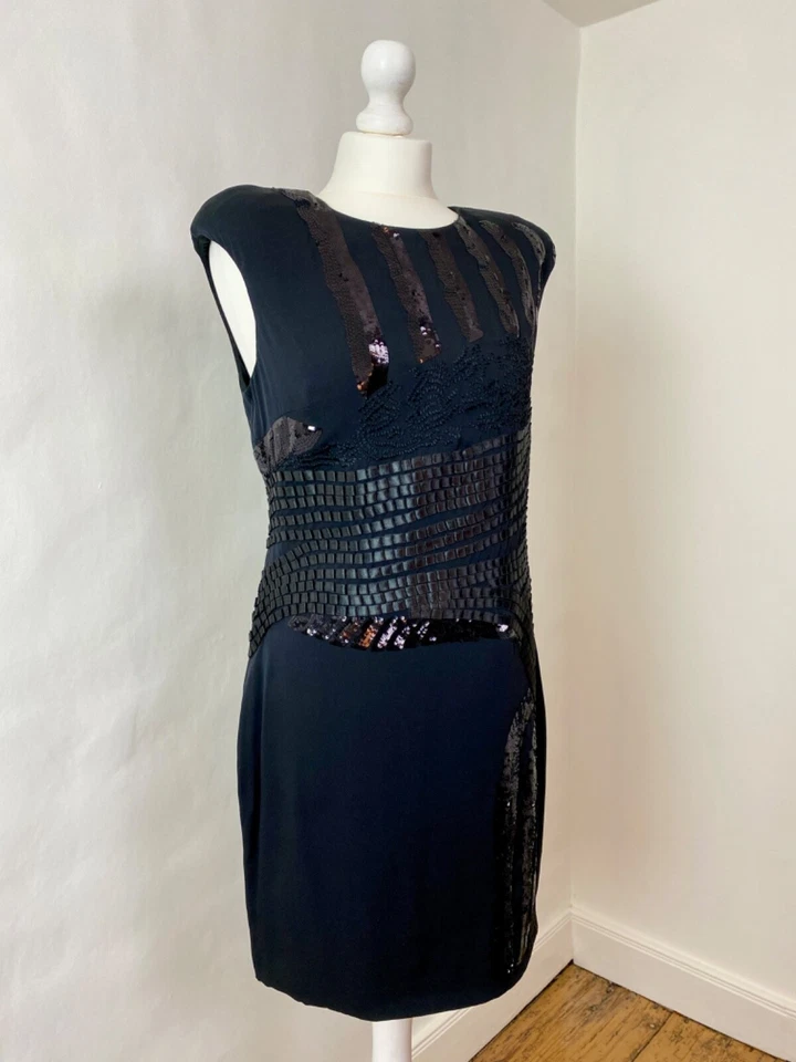 Robert Rodriguez sequin and silk bodycon cocktail dress US size 10 - Image 2 of 4
