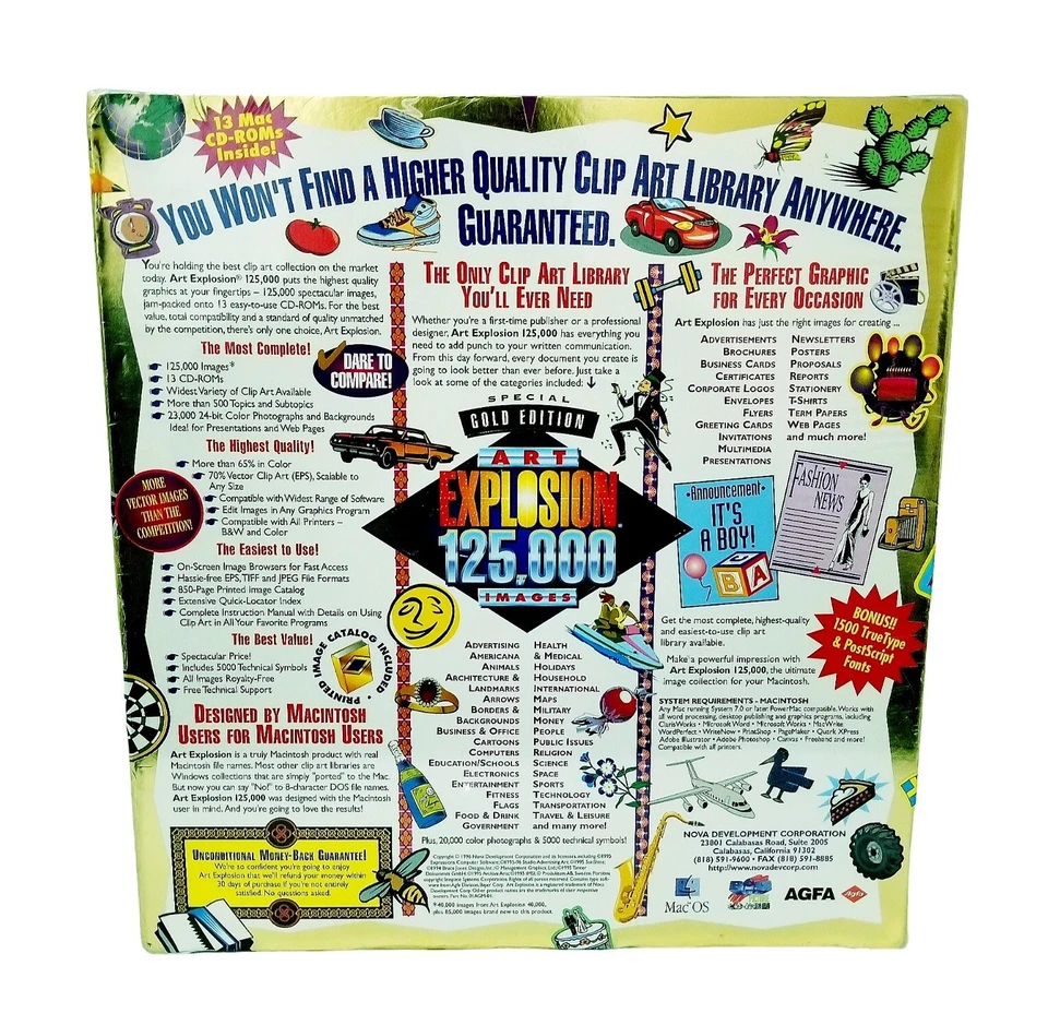Vintage 1996 Macintosh Art Explosion Gold Edition 125,000 Clip Art Image Library - Image 4 of 4