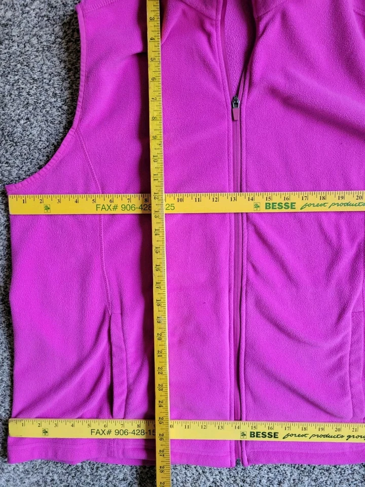 Chaleco LANDS' END Magenta Rosa Polar Cremallera Completa Mujer más 2X 20W - 22W Foto 3 de 4