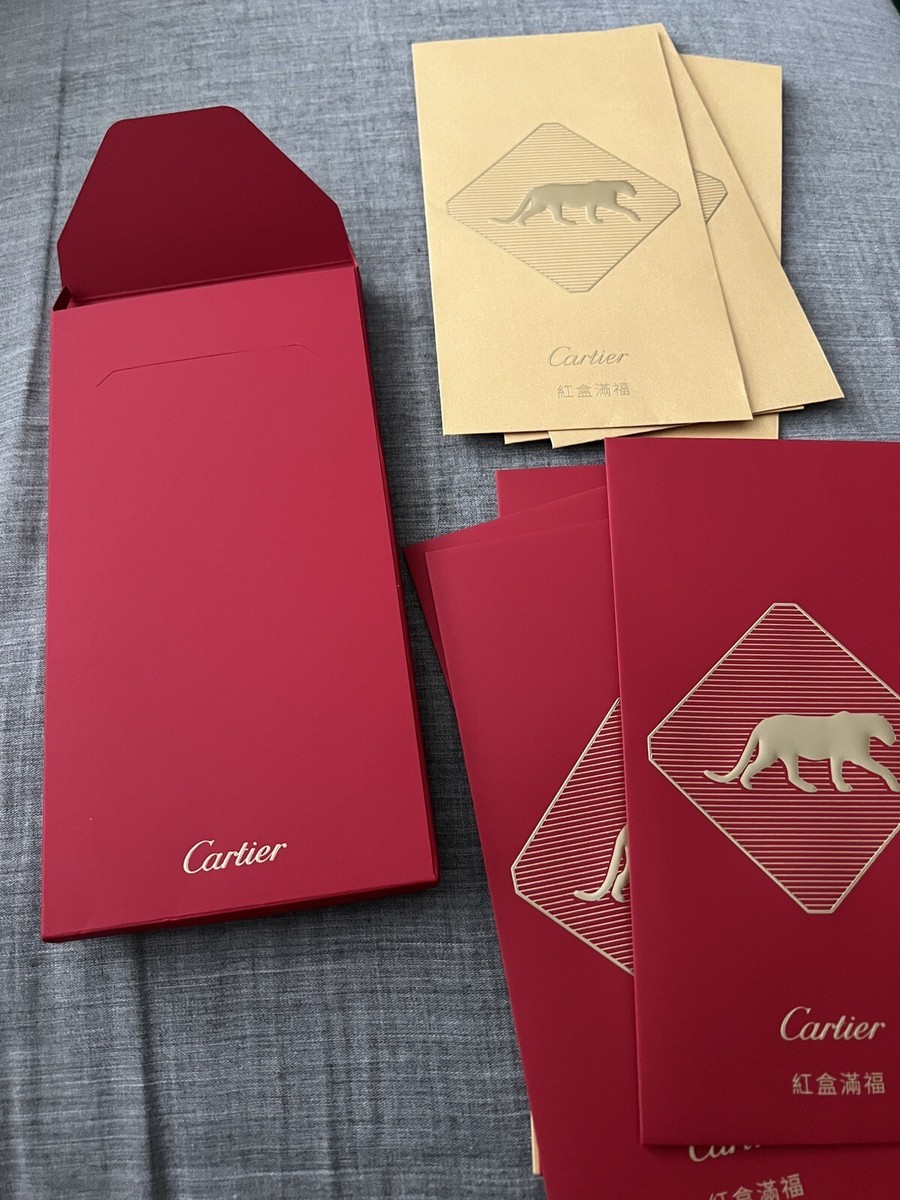 CARTIER Lunar / Chinese New Year Dragon 2024 Red Gold 10 Envelopes