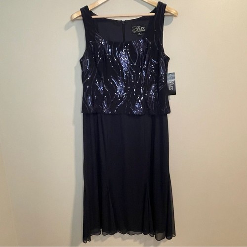 Alex Evenings Women’s Tea Length Mock Dress 14P