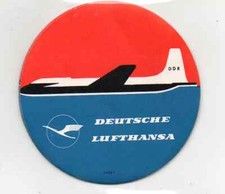 DDR LUFTHANSA DLH KOFFERAUFKLEBER DRUCKFRISCH