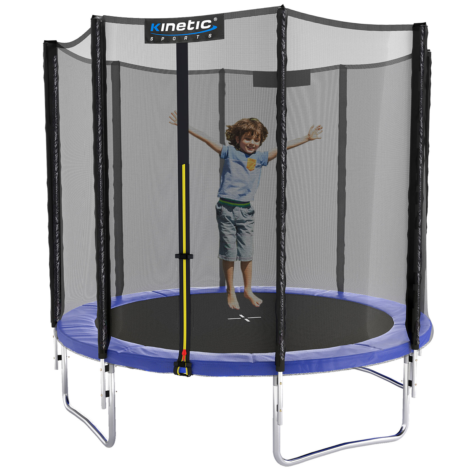 KINETIC SPORTS Trampolin Outdoor Garten inkl. Netz Sprungtuch Randabdeckung