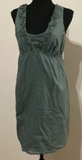 ANN TAYLOR LOFT 6 Petite dark green empire waist dress  sundress b111