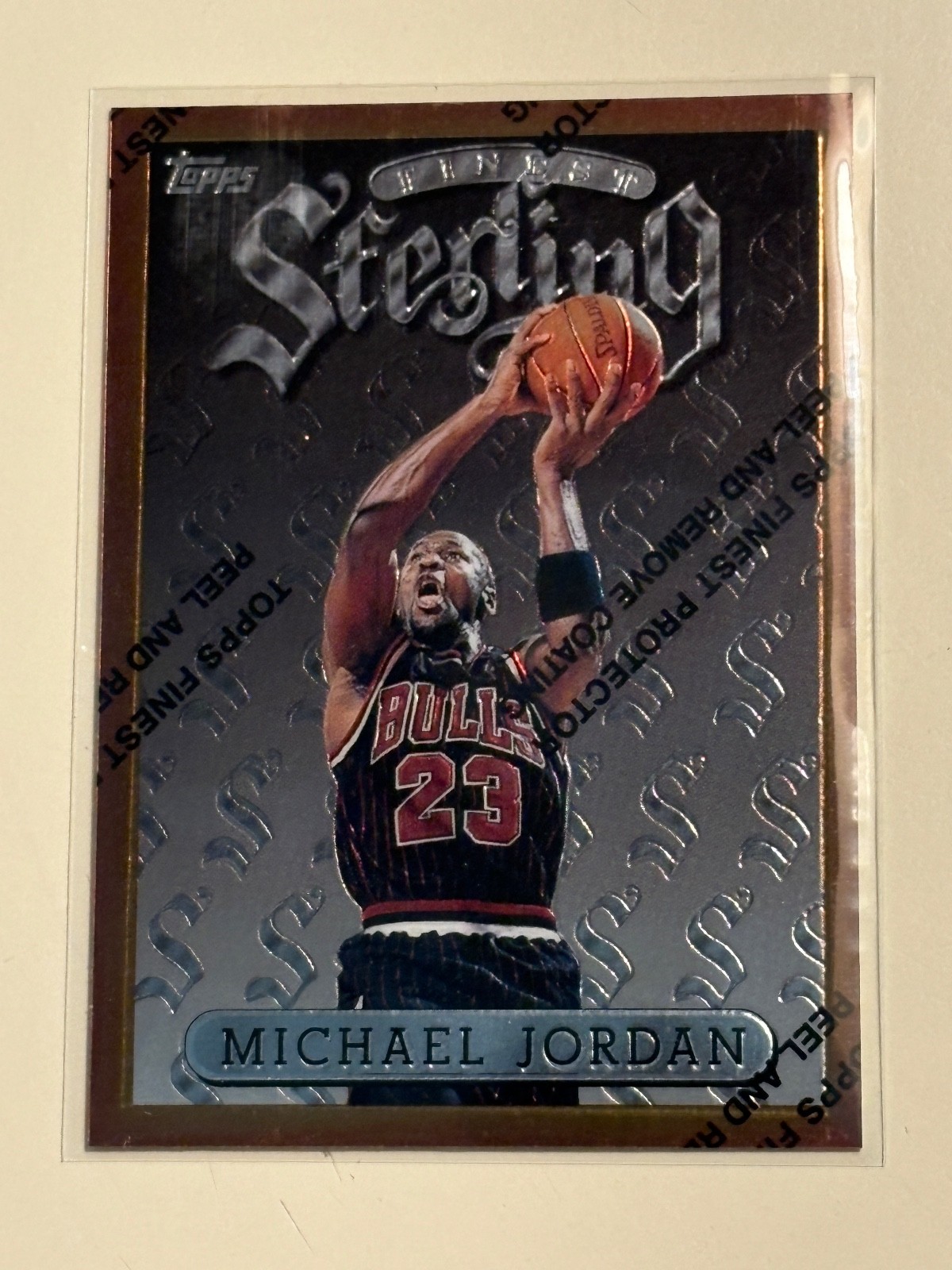 Michael Jordan 1996-97 Topps Finest Sterling W/ Coating Chicago Bulls Nr-Mt #50