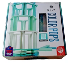 KEVA PLANKS COLOR POP - 100PC - MINDWARE - Teal Maple Precision Green * HIGH IQ*