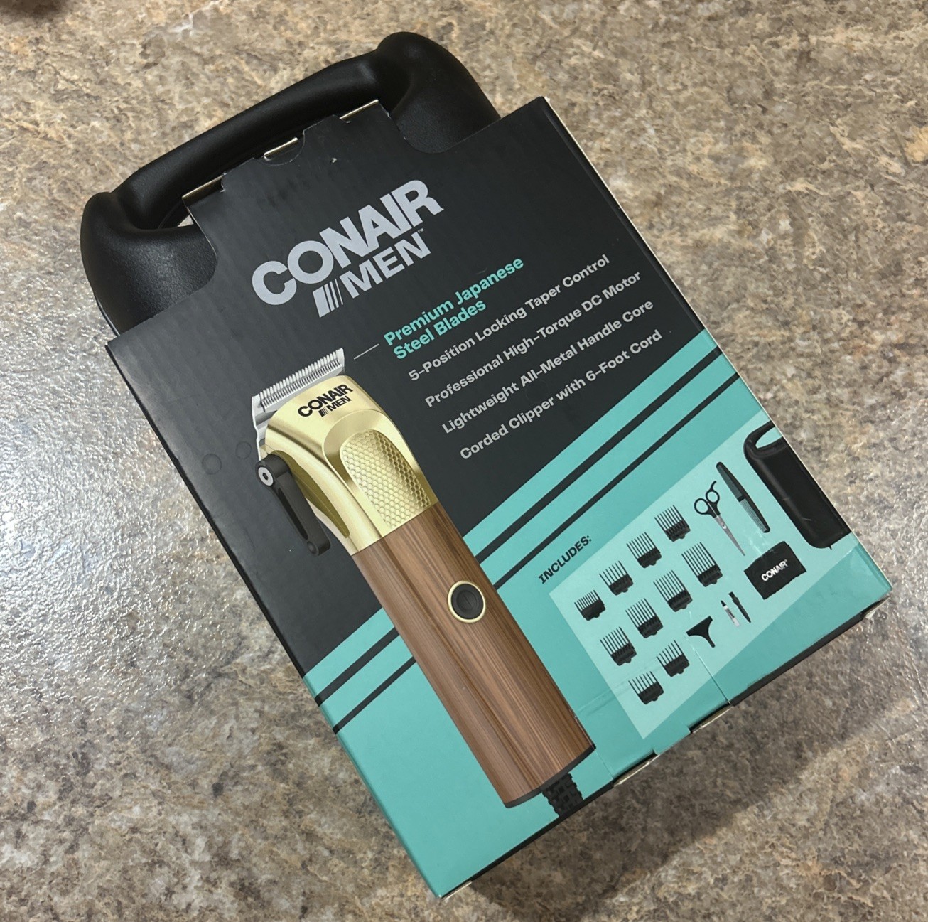 Conair Men Performance Home Haircutting Kit 19pc HC6000W - Wood & Gold - NEW