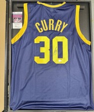 Stephen Curry Autographed Signed Framed Golden State Warriors Jersey JSA COA
