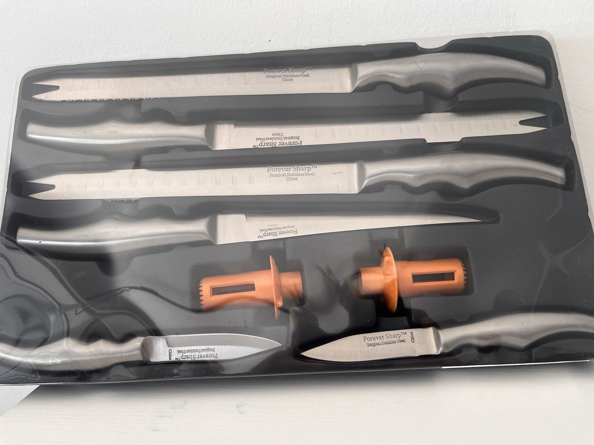 Forever Sharp Platinum Series Knife Set – Stainless Steel – Open