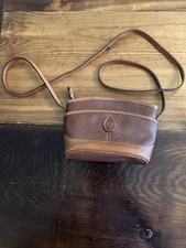 Vintage Liz Claiborne Mini Small Crossbody Pebbled Leather Brown Purse