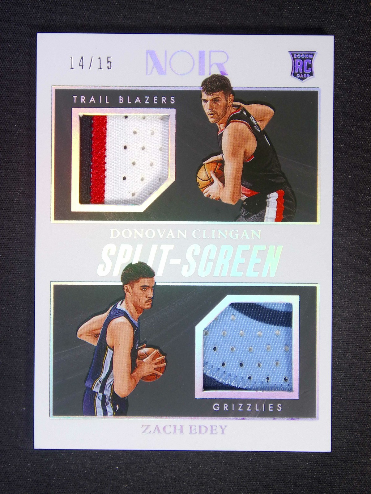 2024-25 Panini Noir Zach Edey/Donovan Clingan RC Split-Screen Dual Patch /15