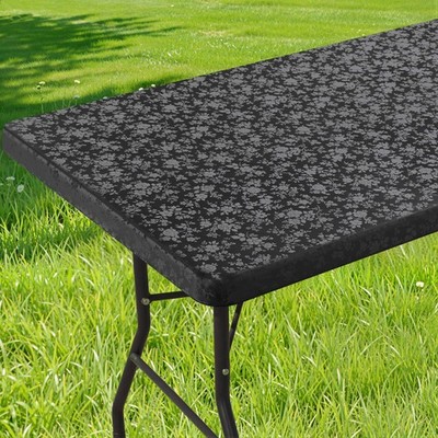 Smiry Rectangle Picnic Table Cloth Elastic Waterproof Fitted Heavy Duty Vinyl