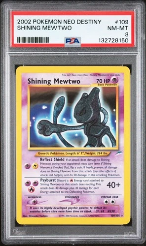 2002 POKEMON NEO DESTINY #109 SHINING MEWTWO PSA 8