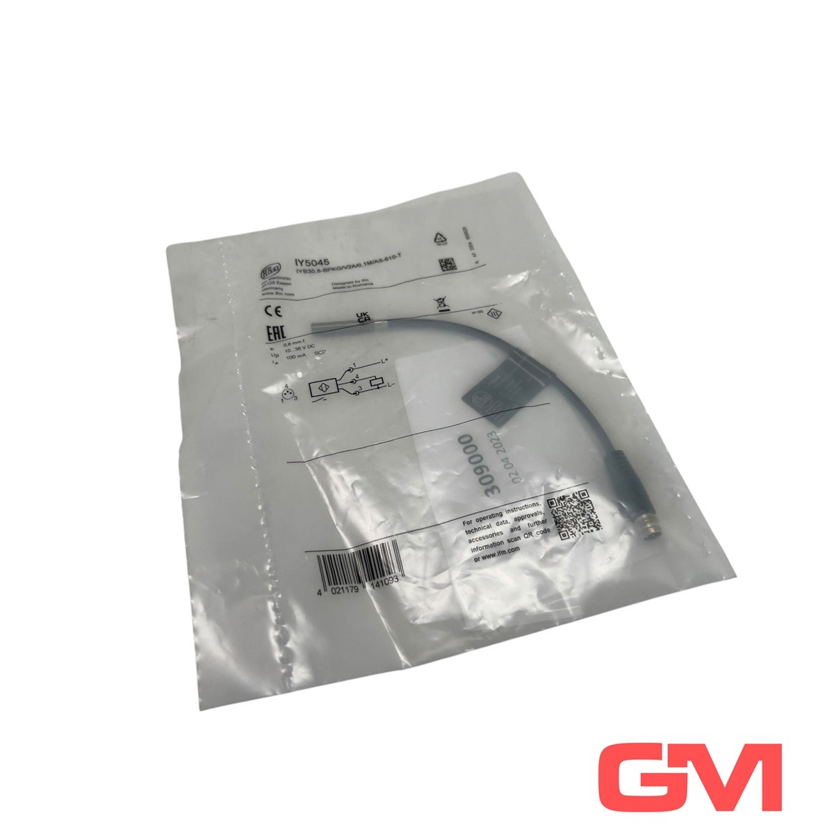ifm Inductive Sensor IY5045 IYB30,8-BPKG/V2A/0,1M/AS-610