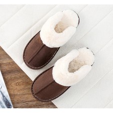 Winter Men Cotton Shoes New Plush Lined Slippers Warm Fur Women Slippers
