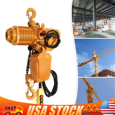 1 Ton Electric Chain Hoist w/10FT G80 Chain 110V 2200LB Electric Hook Lift Winch