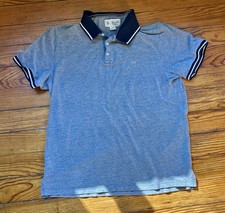 Original Penguin Munsingwear Men's LARGE Polo Shirt Heather Blue White Cotton