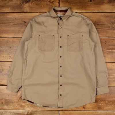 Vintage L.L.Bean Freizeithemd Druckknopf L Herren Langarm Beige Tall