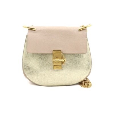 Chloe kleine Umhängetasche metallic rosa Leder gezogen mit Kette aa51066 152889375