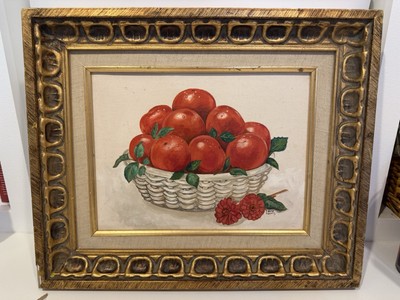 MCM COPY Oil On Canvas By Kayo Harris Of Red Tomatoes In White Basket