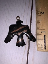 Hand Carved Thunderbird From American Bison Horn Infused With Copper. TB2