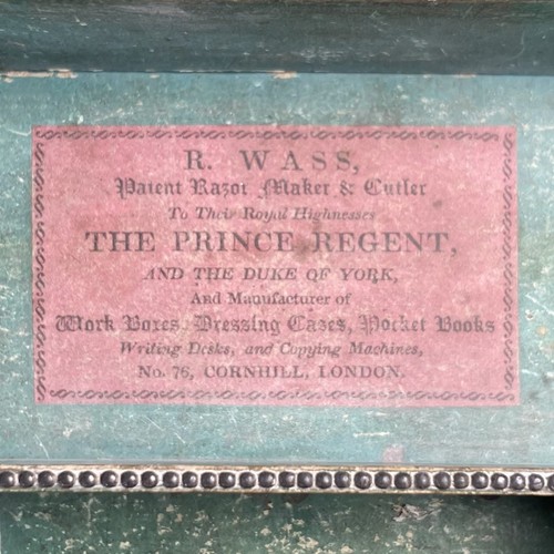 Antique Regency Moroccan Leather Sewing Box by R. Wass - c. 1815 - Picture 10 of 10