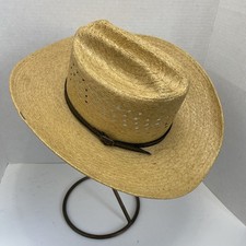 VTG Ladies Longhorn Straw Hat Western Cowgirl Ranch Hand Sun Hat