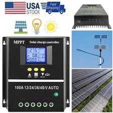 4000W MPPT Solar Charge Controller 100A/12V 24V 36V 48V USB Battery PV Regulator